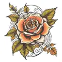 Autumn Rose tattoo design idea