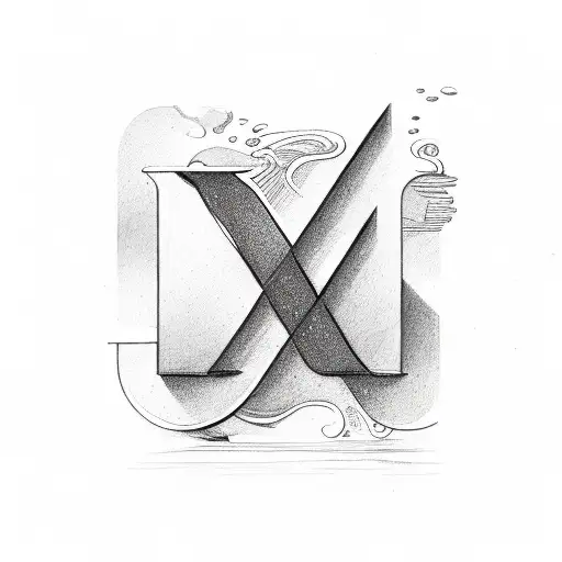 the letter M three times tattoo design idea
