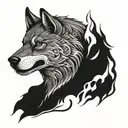 half punisher skull half wolf head tattoo design idea