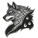 half punisher skull half wolf head tattoo design idea