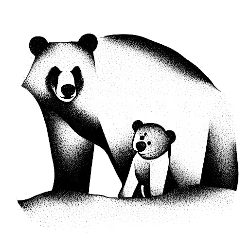 Mama Bear with childrens names tattoo design idea