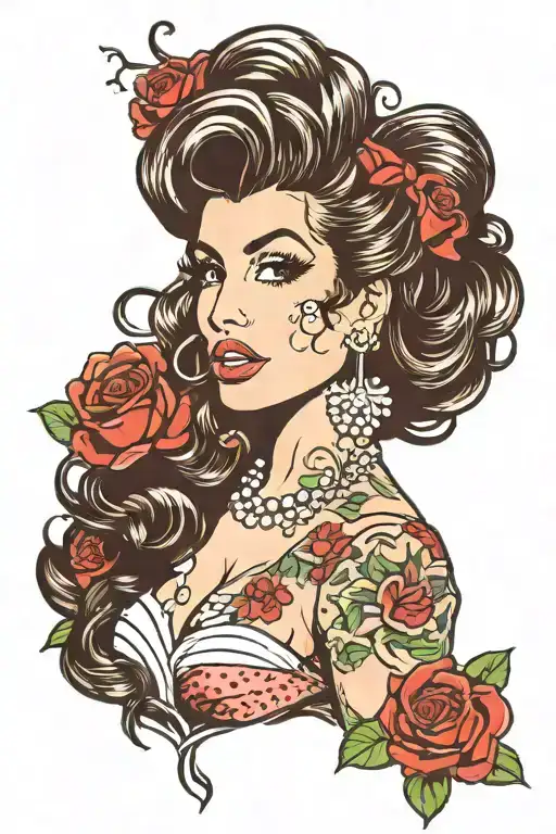 pin up Amy Winehouse  tattoo design idea