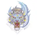 A street fighter with intricate tattoos of mythical creatures like dragons and lions covering their body tattoo design idea