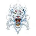 A street fighter with intricate tattoos of mythical creatures like dragons and lions covering their body tattoo design idea