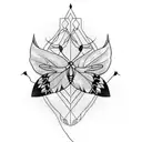 arrow with two butterflies  tattoo design idea