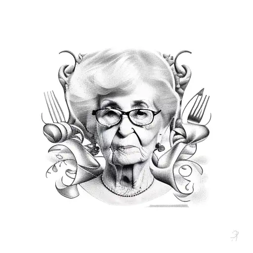 grandma's cooking book tattoo design idea
