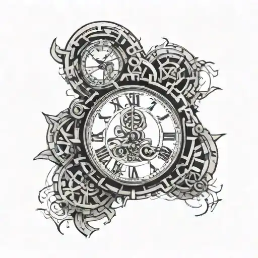 Create a tattoo featuring a DNA double helix intertwined with a clock symbolizing the importance of time management in entrepreneurship tattoo design idea