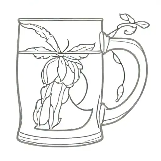 a walking beer mug doing the revolution tattoo design idea