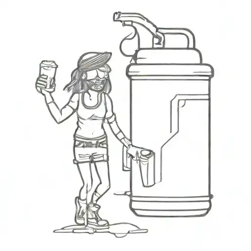 a walking speaker and a walking beer mug doing the revolution tattoo design idea