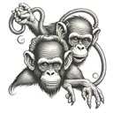 hear no evil speak no evil monkey tattoo design idea