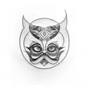 Down syndrome lines tattoo design idea