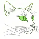black cat green eyes tattoo design idea