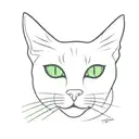 black cat green eyes tattoo design idea