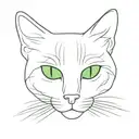 black cat green eyes tattoo design idea