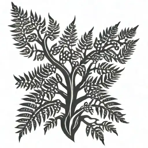 fern tree bud  tattoo design idea