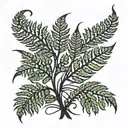fern tree bud  tattoo design idea
