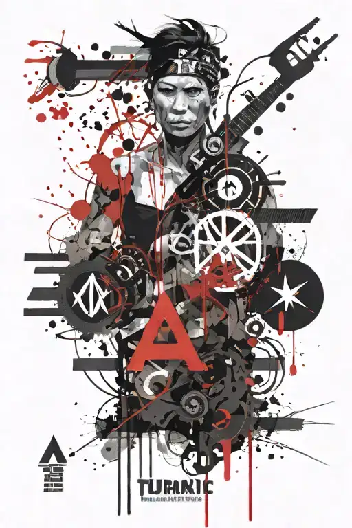 Turkic nomadic tribes and alphabet tattoo design idea