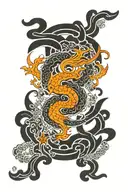 Turkic symbols trailing tattoo design idea