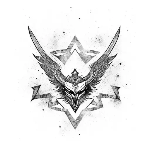Valkyrie sword tattoo design idea