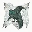futuristic crow with circuit board wings tattoo design idea