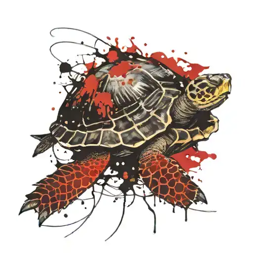 shellback turtle with a anchor tattoo design idea
