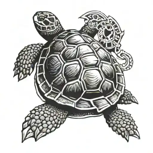 shellback turtle with a anchor tattoo design idea