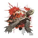 shellback turtle with a anchor tattoo design idea