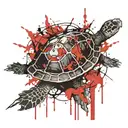 shellback turtle with a anchor tattoo design idea