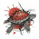 shellback turtle with a anchor tattoo design idea