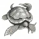 shellback turtle with a anchor tattoo design idea