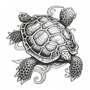 shellback turtle with a anchor tattoo design idea