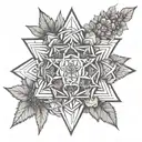 edelweiss and metatron's cube tattoo design idea