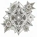 edelweiss and metatron's cube tattoo design idea