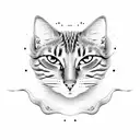 grey and ginger cat chasing each other ying yang style tattoo design idea