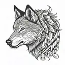 wolf native American tattoo design idea