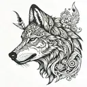 wolf native American tattoo design idea