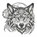 wolf native American tattoo design idea