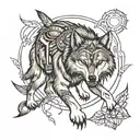 wolf native American tattoo design idea