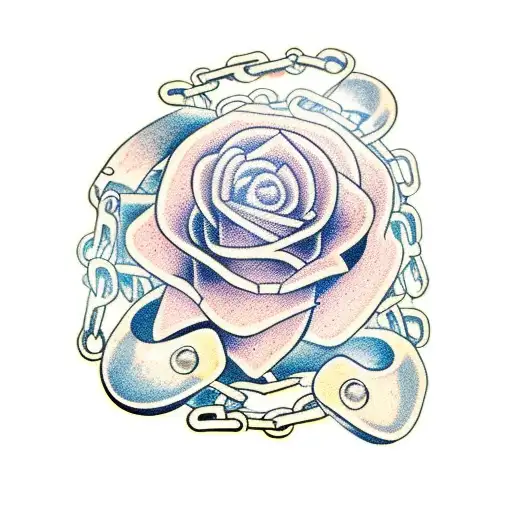 banjo wrapped in chains tattoo design idea