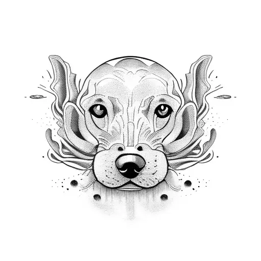 dog shrimp pasta tattoo design idea