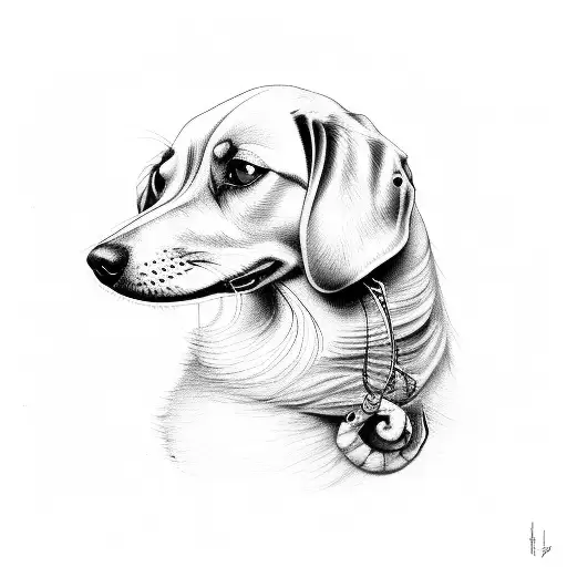 shrimp dog  tattoo design idea