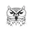 owl knee tattoo design idea
