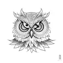 owl knee tattoo design idea