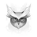 owl knee tattoo design idea