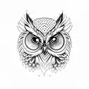 owl knee tattoo design idea