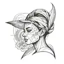 self-confidence, healing, lines, feminism, techno, one line tattoo design idea