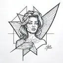 self-confidence, healing, lines, feminism, techno, one line tattoo design idea