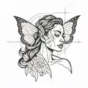self-confidence, healing, lines, feminism, techno, one line tattoo design idea