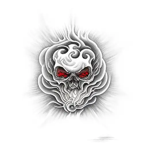 heaven and hell, cold and fire tattoo design idea