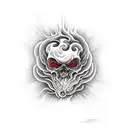 heaven and hell, cold and fire tattoo design idea